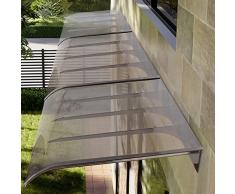 Tenda da Veranda Pensilina da Esterno in Policarbonato,Pensilina Tettoia per Porta di Casa,Antipioggia Silenzioso,Tettoia per Finestre e Porte Moderna,Pensilina per Copertura (40x140cm/16x55)