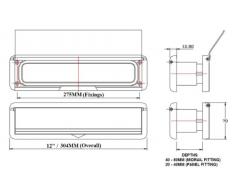 HomesSecure - Buca da lettere per porte in UPVC, larghezza 30,5 cm, fenditura 20-40 mm, colore: Nero