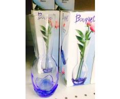 Rocco Bormioli Vaso PORTAFIORI Bouquet H. CM 19 Azzurro Porta Fiori in Vetro VASETTO MONOFIORE