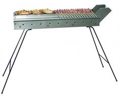 BARBECUE CUOCISPIEDINI GRIGLIA FOCONE BISTECCHIERA A CARBONE PER ARROSTICINI SALSICCE SPIEDINI 110 cm IN ACCIAIO INOX MADE IN ITALY