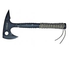 Camillus Sin Tomahawk con fodero in nylon balistico, testa dellaccetta in acciaio 3Cr13 rivestita in titanio, impugnatura in GFN, nero, lunghezza 38 cm