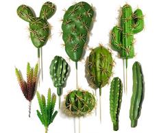 Cayway 10 Pz Succulente Piante Artificiali, Cactus di Artificiali Piante Grasse Finte Decorative Uncotted Faux Flower Succulente per Parete DIY Home Decor