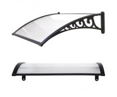 VERDELOOK Pensilina Naxos Copertura compatta Profili e Struttura Nero e Copertura Satinato 120x100cm, tettoia Esterno