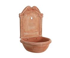 Biscottini Fontana a muro giardino 64x46x35 cm Made in Italy | Fontana da giardino a muro in terracotta | Fontanella da giardino muro esterno