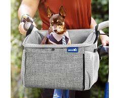 Pecute Cestino per Bicicletta Animale Domestico, Cestino Anteriore Bici Staccabile per Cani/Gatti, Cestino Multiuso per Biciclette da Trasporto,6KG,Grigio
