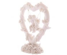 Amore Angelo Chen # 50091 su altalena in Cuore, protezione di angelo Chen – Statuetta decorativa, Angelo Custode su Cuore a dondolo Bellissimo spazio di decorazione