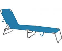 Casal Sud Lettino Prendisole Pieghevole Acciaio Mare Spiaggia Giardino Richiudibile 3 Posizioni e Maniglie per Il Trasporto