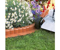 Prosperplast IHAP1 Palizzata Bordura da Giardino di Plastica, 3,10 M, Colore Terracotta