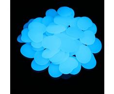 Ciottoli luminosi per decorare il giardino, si illuminano al buio, per un giardino incantato, a forma di fiocco, 44 pezzi, 315 grammi