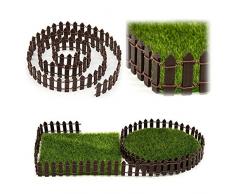 Decorazione da giardino in miniatura, decorazione da giardino in miniatura, decorazione per la casa fai da te, recinzione in legno bianco (100 x 3 cm) (5 m, caffè)