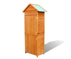 Leepesx Armadietto da Giardino,Mobiletto da Esterno,Baule da Giardino,Armadietto da Esterno Impermeabile,Armadietto da Giardino Marrone 79x49x190 cm