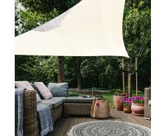 HAIKUS Tenda a Vela Triangolare 5x5x7.1 m, HDPE Traspirante, Telo Ombreggiante Triangolare 5x5x7, Tenda da Sole per Esterno, Giardino, Terrazza, Bianca