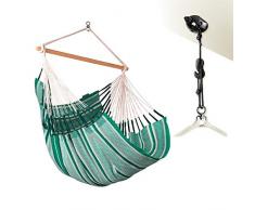 La Siesta Habana Agave - Sedia pensile Comfort in Cotone Biologico + CasaMount Black - Fissaggio Universale