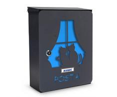 Alubox Gatti Cassetta Postale Mia con Sportello, Multicolore, Set di 2 Pezzi