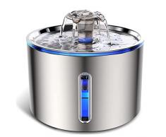 Fontanella per Gatti,Fontana per Gatti,2.5L Fontanella per Gatti in Acciaio Inossidabile Pompa Dellacqua Super Silenziosa,Filtraggio dei Peli Randagi,Pompa Dellacqua con Funzione Anti Secco