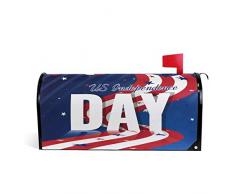 Oarencol US Independence Day American Waving Striped Star cassetta postale magnetica da giardino, cortile, decorazione per la casa, dimensioni standard 21 x 18, Multi, 18 X 21