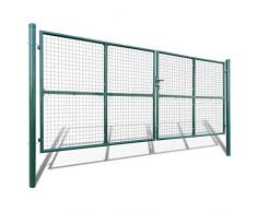 vidaXL Cancello a Rete per Giardino 415 x 200 cm / 400 x 150 cm