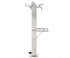 Tidyard Fontanella a Colonna in Acciaio Inossidabile Quadrata,Fontana in Acciaio Inox,Colonna d’Acqua per irrigazione Giardino per Esterno Casa Giardino 95 cm