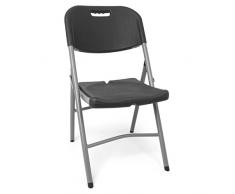 Park Alley PA-8507 Set Sedia Pieghevoli in Plastica, Grigio, 24x48x87 cm