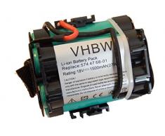 vhbw Li-Ioni Batterie 1500mAh (18V) per robot tagliaerba Gardena R70 Li, R70Li come 574 47 68-01, 505 69 73-20.