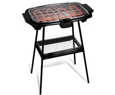 Esclusivo BBQ elettrico dalle grandi dimensioni dotato di piedi di supporto e termostato regolabile con potenza di 2000W – robusto pratico e grande barbecue grill griglia elettrica anche da tavolo con piedistallo stand removibile,