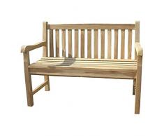 Ambientehome Panchina da giardino, 2 posti, in Teak, 120 cm