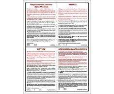 Cartello Regolamento Interno Piscina (Alluminio, 50x35)