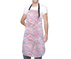 Grembiule divertente per uomo e donna con 2 tasche, cucina, forno, barbecue, giardinaggio, Marmo frattale dettagliato e vivido 1, Taglia unica