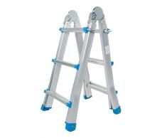 Scala articolata pieghevole telescopica multifunzione alluminio 4 x 3 gradini 2,86 m treppe