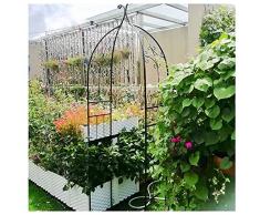 SSHHM Arco in Ferro Battuto per Piante Rampicanti Traliccio Pergolato,Decorazione da Giardino Esterno,Supporto per Arrampicata Clematide/Nero / 205×80×30cm