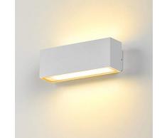 Dr.lazy 12W LED lampada da parete Lampada Muro in Alluminio Applique da parete Esterna impermeabile IP65 Faretto soggiorno/terrazzo/giardino 3000K bianco caldo (Bianco-3000K)
