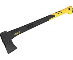 LEXIVON V28 Ascia Spaccalegna da campeggio, accetta sopravvivenza, 9” (71 cm), impugnatura ergonomica, manico leggero in vetroresina, fodero protettivo portatile incluso (LX-V28)