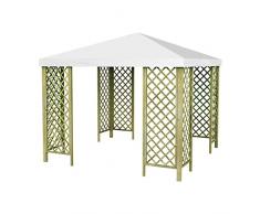 TheGoodGarden Gazebo in Legno per Giardino Red con Copertura in PVC 300 x 300 cm