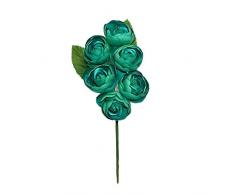 Fiore flamenco mazzo 6 rose verde acqua Taglia unica