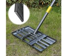 DAKEPOLE Rastrello per prato Rastrello livellatore Golf Garden Grass Surface Levelawn Rake Topdressing Lawn Slide Stainless Steel Garden Backyard Lawn Leveller (25x43cm)