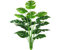 AIVORIUY Piante Finte da Interno Esterno Pianta Artificiale Monstera Deliciosa Foglia di Tartaruga, Verde Palma Albero Giungla Tropicale Foglia Plastica Decorazioni per Casa Ufficio Giardino Soggiorno