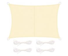 DIDUDE Tenda a Vela Ombreggiante Impermeabile Rettangolare 2x3 m con Corde,Tenda da Sole in Tessuto Realizzato in Oxford di Qualità,Traspirante Protezione UV,per Giardino,Balcone,Terrazza