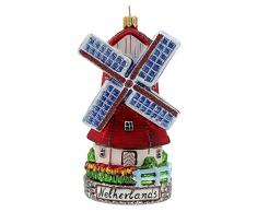 Mulino a vento olandese vetro soffiato albero Natale