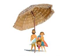 Ombrelloni, ombrellone con Tetto di Paglia, ombrellone Tropicale Hawaiano, Patio, Piscina, Balcone, ombrelloni in Rafia con Ombra/Pieghevole/inclinabile