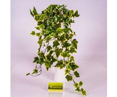 Edera artificiale su stelo, 330 foglie, verde-bianco, 70 cm - Pianta rampicante / Edera decorativa - artplants