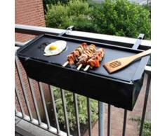 Appetitissime BBQ Quick Barbecue a carbonella per Balcone, Acciaio Inox, Nero, 57 cm