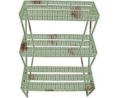 Fallen Fruits Esschert Design Piante da Balcone Scale, mensola Fiori in Stile Vintage, ca. 66 cm x 51 x 75 cm