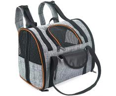 HEHUANG Marsupi per Zaino Zaino per Cani Trasparente Trasportino per Gatti da Compagnia Zaini per Animali Domestici da Viaggio ventilati, Grigio