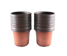 KINGLAKE 100 vasi di plastica per Piante, Fiori e per la Semina, di 10 cm di Diametro, Perfetti per Il Giardinaggio