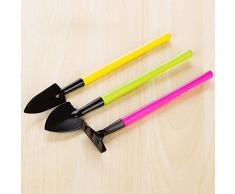 3pcs mini Colorful Garden Hand Tool kit pianta giardino vanga rastrello cazzuola manico in legno metal Head Kids Tool