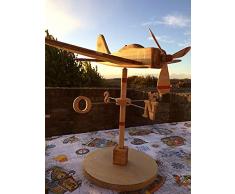 Segnavento, aereo in legno, idea regalo, modellino aereo, aeromodello