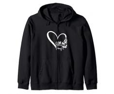 Cuore, barbecue, affumicare, barbecue, affumicare, barbecue, affumicare, barbecue Felpa con Cappuccio