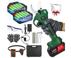 Forbici Potatura Elettriche 40mm: Forbice Potatura a Batteria con 2 * 3000mAh Batterie, Cesoia a Batteria Forbici Tagliaerba a Batteria con Display Digitale per Jardinage Arbustes, Raisins, Olives