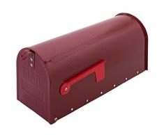 PrimeMatik - Cassetta delle Lettere US Mail in Alluminio per Posta Americano Rosso