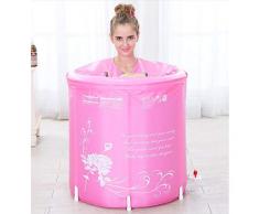 Idromassaggio Vasca da Bagno Vasca da Bagno Gonfiabile per Uso Domestico Vasca da Bagno Pieghevole per Esterno Vasca da Bagno per Adulto Vasca da Bagno (Color : Pink, Size : 70 * 70cm)